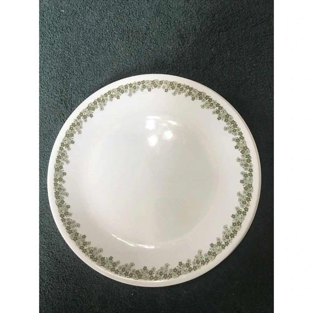 Corelle Salad Plate White Spring Blossom Green Crazy Daisy Vintage MCM